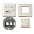 Draagring + centraalplaat 50x50mm voor 2x Keystone Jack Creme