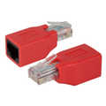 UTP RJ45 Crossover Adapter maakt van een 1:1 patchkabel een kruiskabel