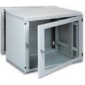 19 inch wandkast 4HE zwenkbaar met glasdeur en achterdeur D=50cm