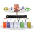 single User desktop KVM Switch, Single met 8 DVI poorten