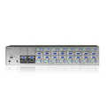 KVM switch, 2 x Simultaneous USB keyboard, mouse and monitor ports to 8 CPUs.