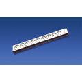 Spanningsslof aluminium, randaarde, 19-inch montage, 9-voudig