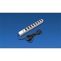 Spanningsslof aluminium, IEC-320, 8-voudig