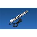 Spanningsslof aluminium, IEC-320, 12-voudig