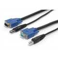 NewStar KVM Switch kabel, USB, VGA, 3 meter